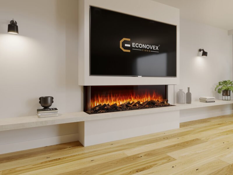 Econovex E1800 72” Panoramic 3 Sided Electric Fire - Image 2