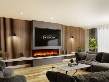 Econovex E1800 72” Panoramic 3 Sided Electric Fire